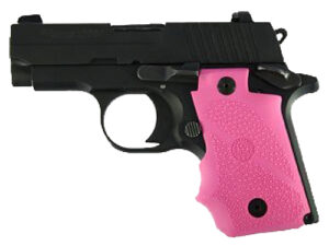 Hogue pink rubber pistol grip with finger grooves for Sig P238
