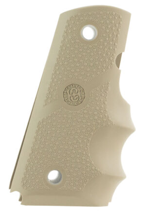 Hogue 43003 1911 Officers Model Rubber Grip With Finger Grooves - Flat Dark Earth (FDE)