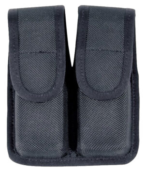 Blackhawk double magazine pouch in black Cordura, holds two single-stack 9mm 40 45 magazines