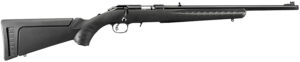 Ruger 8312 American Rimfire Full Size 17 HMR 9+1 18" Satin Blued Threaded Barrel & Alloy Steel Receiver w/Integral Scope Mount, Black Fixed Synthetic Stock, Right Hand
