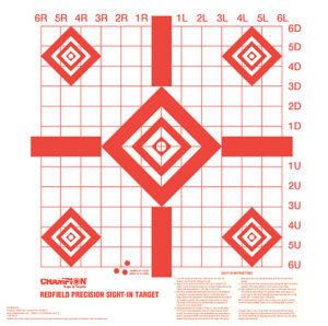 Champion Targets Redfield-style precision sight-in target 16x16 white and red 100 pack