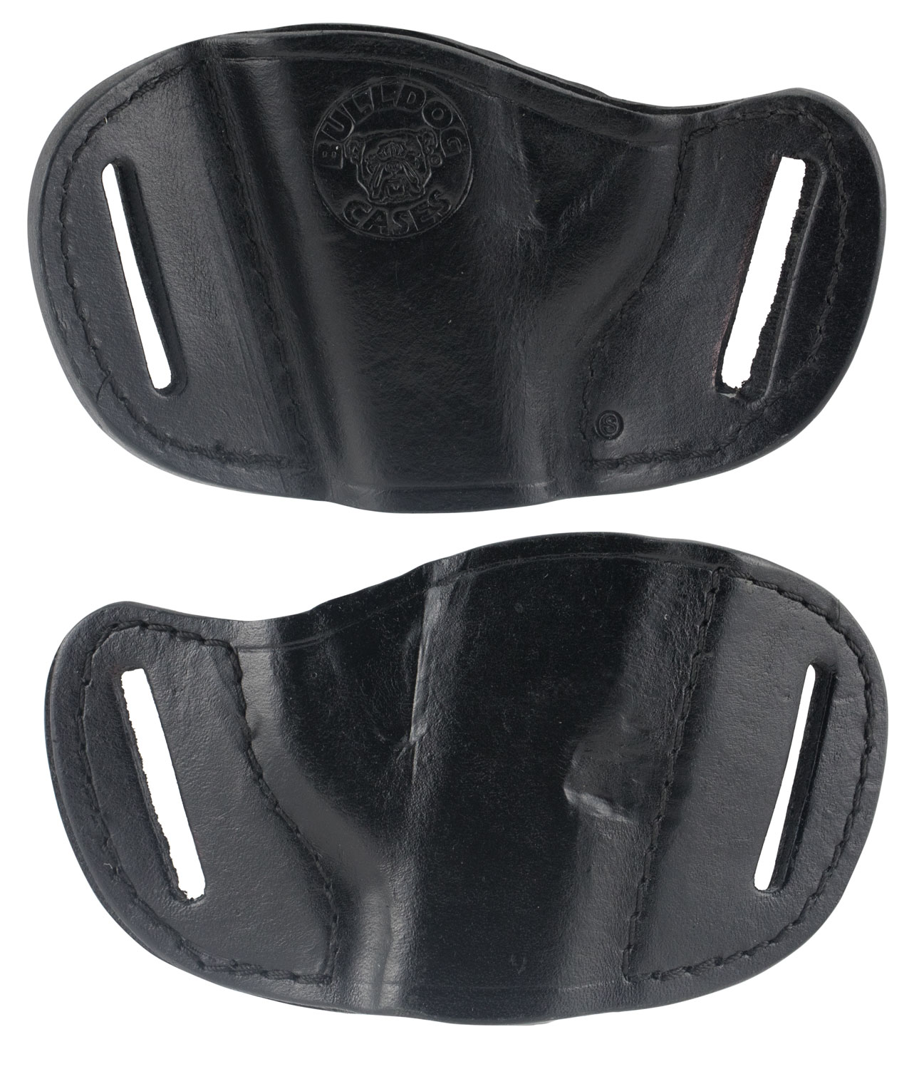 Bulldog molded leather belt slide holster right hand black for small and mini autos