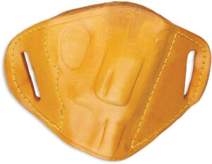 Bulldog molded tan leather belt slide holster for medium-frame autos, right hand