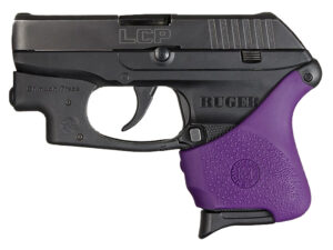 Hogue 18116 HandAll rubber grip sleeve, textured purple, for Ruger LCP with Crimson Trace