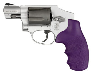 Hogue OverMolded Monogrip Cobblestone purple rubber grip for S&W J-frame round butt