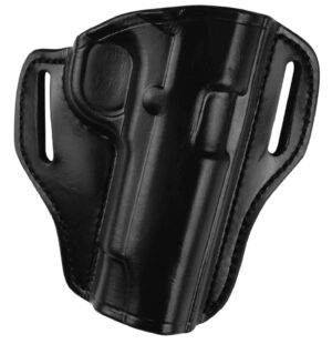 Bianchi 25054 57 Remedy black leather OWB belt slide holster, right hand, fits S&W J-Frame