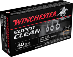 Winchester Super Clean .40 S&W 120gr lead-free FMJ ammunition 50 round box