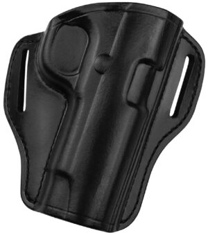 Bianchi 25018 57 Remedy black leather OWB belt-slide holster, size 10, right-hand