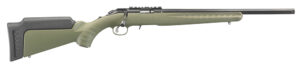 Ruger 8334 American Rimfire Sports South Exclusive Full Size 22 LR 10+1 18" Satin Blued Threaded Barrel & Alloy Steel Receiver w/Scope Rail, Green Fixed Synthetic Stock, Right Hand