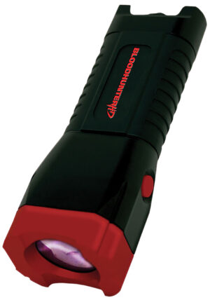 Primos Bloodhunter HD flashlight in black and red, handheld tracking light