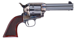 Taylors and Company Short Stroke Smoke Wagon revolver, 4.75-inch barrel, blued cylinder and barrel, case-hardened frame, waln