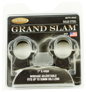 Weaver Grand Slam 1-inch Extra High Windage Adjustable Scope Rings Matte Black