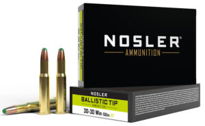 Box of Nosler Ballistic Tip .30-30 Winchester 150 grain polymer-tipped ammunition, 20 rounds