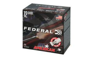 Federal All-American 12ga 2-3/4" 1-1/8 oz #8 lead shotshells, 25 per box