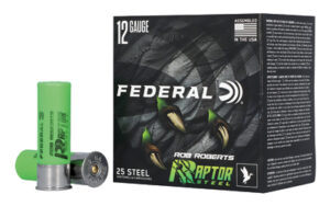 Box of 25 Federal Raptor Steel 12 gauge shotgun shells, 3-inch magnum, #4 shot