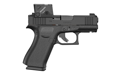 Glock G43X MOS8 9mm pistol, black, MOS-cut slide with front rail, two 10‑round magazines