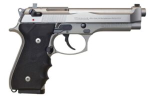 Beretta 92FS Brigadier Inox 9mm pistol 4.90in satin stainless with black stippled grips