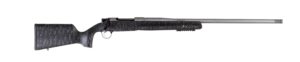 Christensen Arms Mesa LR Long Range .338 Lapua Magnum 27-inch rifle Tungsten Cerakote black stock with gray webbing