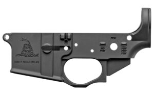 Spikes Tactical STLS034 forged AR-15 stripped lower receiver Gadsden logo black 7075 T6