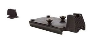 Trijicon 1911 RMR mount with 3-dot green tritium night sights, black finish