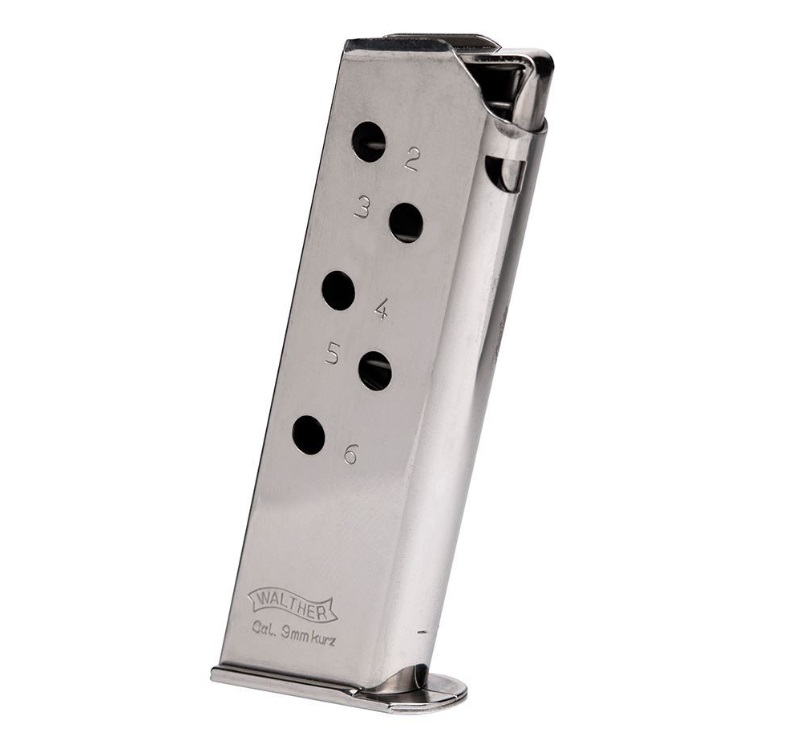 Walther PPK .380 ACP 6-round steel replacement magazine