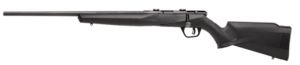 Savage B17 F left-hand bolt-action rifle with black synthetic stock