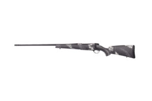 Weatherby Mark V Backcountry Ti left hand rifle with carbon fiber stock and fluted barrel