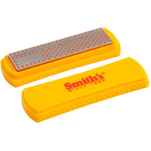 Smiths 4-inch diamond sharpening stone with cover, 750 grit, plastic base