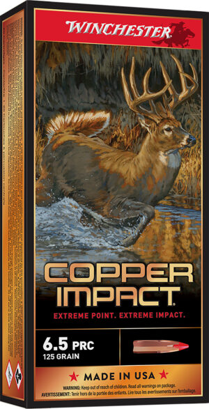 Winchester Copper Impact 6.5 PRC 125 gr lead-free copper solid ammunition, 20 rounds box