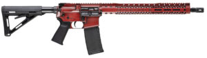 Black Rain Ordnance BROWTPRB Spec 15+ We The People 5.56x45mm NATO 30+1 16", Red Battleworn with Deep Engraving, 15" Slim M-LOK, Magpul Grip/Carbine Stock, Castle Flash Hider
