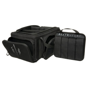 BlackHeart Impulse Range Bag with ammo carrier and pistol sleeve, black