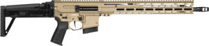 CMMG Dissent MK4 6mm ARC rifle with coyote tan receivers and black folding stock
