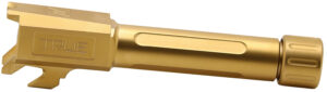 True Precision Inc TPSHCBXTG Springfield  9mm Luger 3.10" Threaded Gold TiN Stainless Steel, Fits Springfield Hellcat