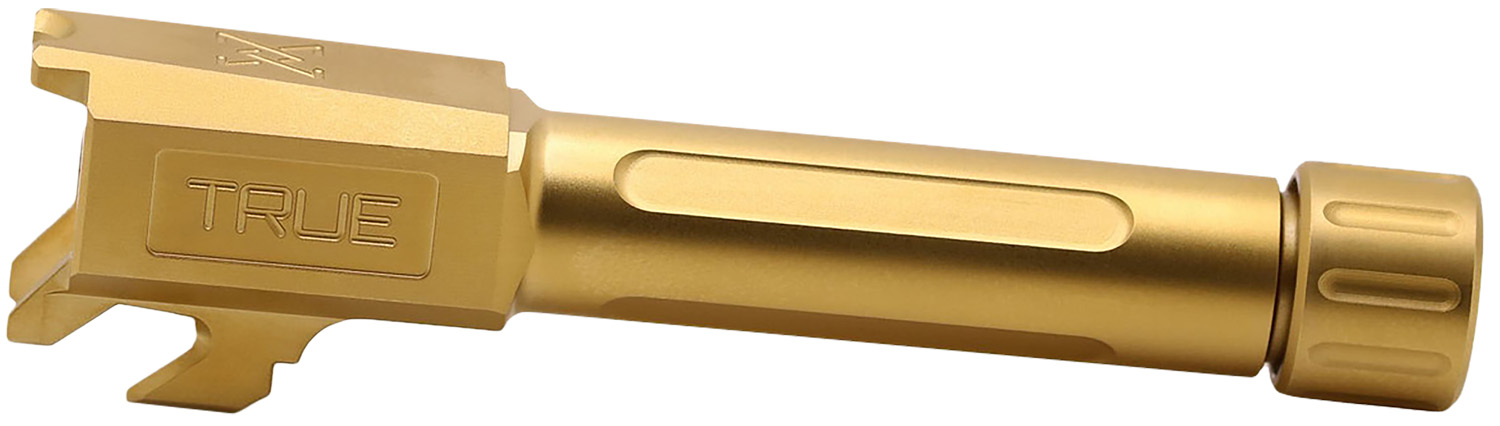 True Precision Hellcat 3.10in threaded Gold TiN barrel for Springfield Hellcat 9mm