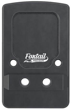 Foxtail Precision rear sight dovetail adapter plate for non-MOS Glock, black anodized 7075 aluminum