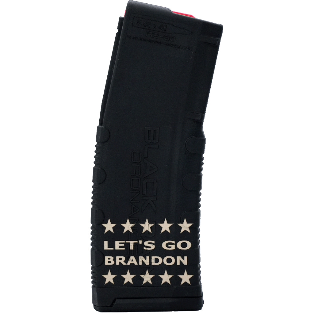 Black Rain Ordnance AR-15 30-round laser-etched Let's Go Brandon magazine with star design