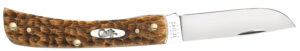 Case 00245 Sod Buster Jr. Plain Peach Seed Jigged Amber Bone Handle