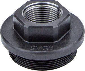 Kgm Technologies SMG9 direct thread adapter with M13.5x1 LH threads, nitride steel finish