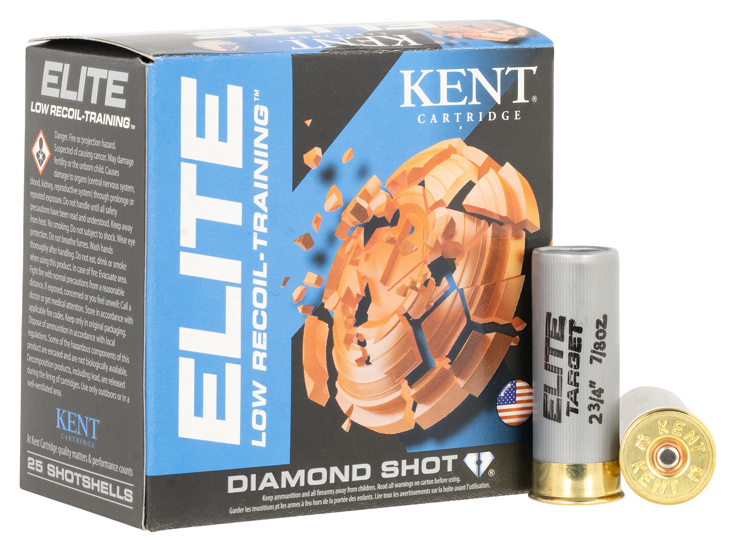 Kent Cartridge Elite Low Recoil 12ga 2.75in 7/8oz #8 Shot 25/Box