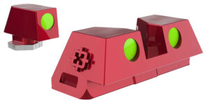 Cross Armory CRGSS-RD 3-point fiber sights with green front and rear, red frame, for Glock pistols