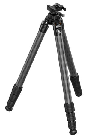 LEOFOTO USA ST-364CX carbon fiber tripod in black with rubber feet