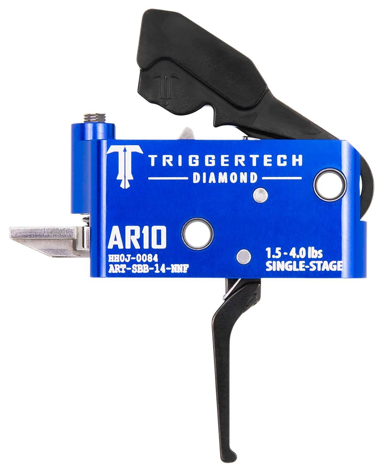 TriggerTech Diamond single-stage AR-10 drop-in trigger black straight flat shoe