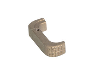 Timber Creek Outdoors Glock 43X extended magazine release, anodized burnt bronze aluminum