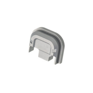Tyrant CNC grey aluminum slide cover plate with chevron design for Glock Gen 1-4