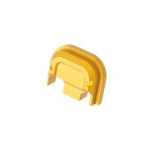 Gold Tyrant CNC slide cover plate with chevron design for Glock Gen 1-4