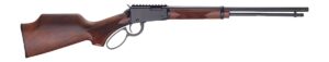 Henry H1 Sporter .22 WMR lever action rifle with walnut stock and threaded blued barrel