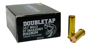 Double Tap 357 Magnum snake shot ammunition in 20-round box