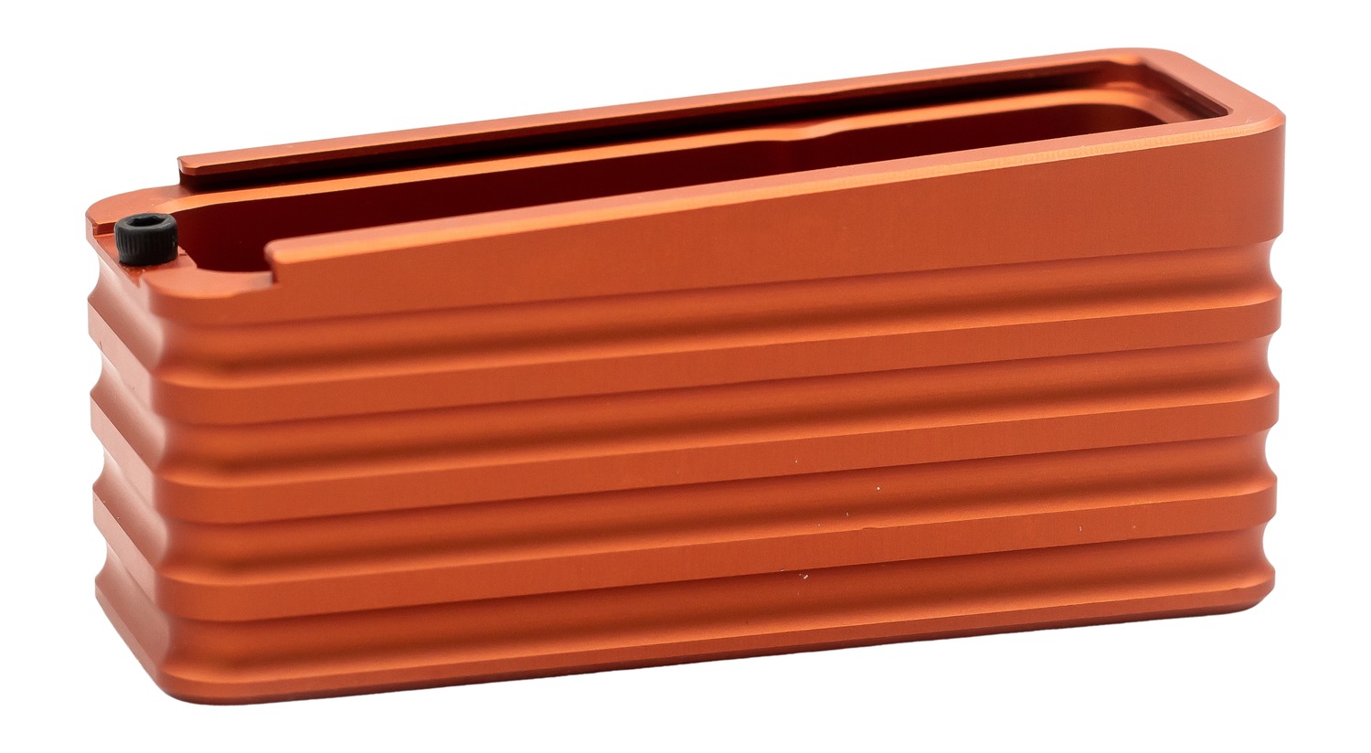 Area 419 Plus 4 magazine extension in orange with fluted sides and angled attachment rail