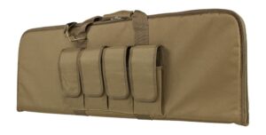 NCStar VISM 36-inch tan AR/AK carbine soft case with four exterior magazine pouches