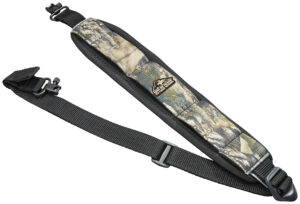 Butler Creek Comfort Stretch rifle sling in Mossy Oak Break-Up Country with swivel